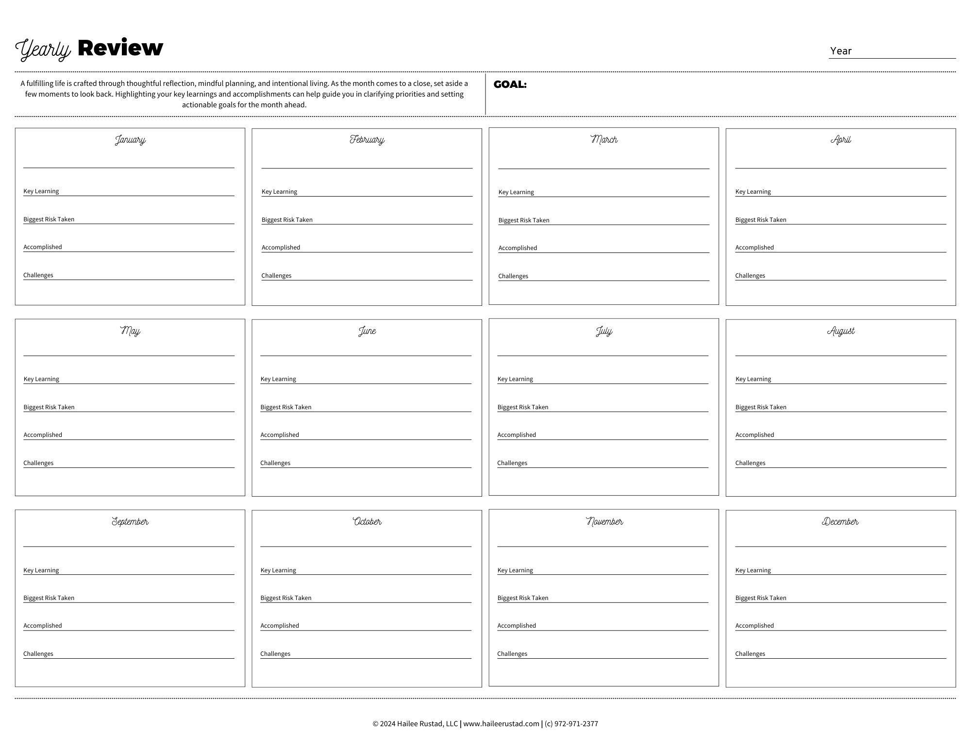 Yearly Review to support your growth!